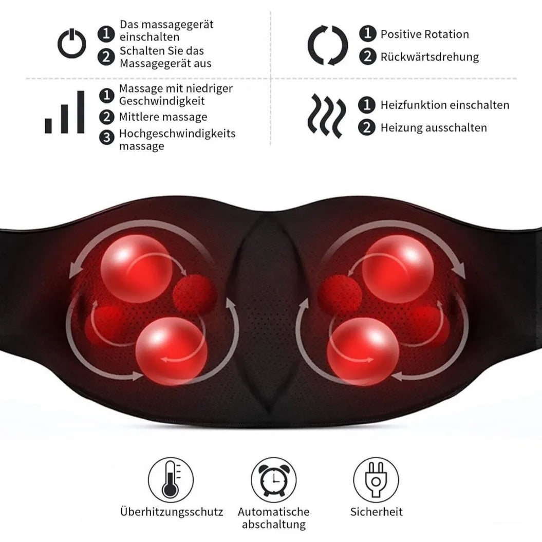 Wireless Neck And Back Massager Shiatsu Deep Kneading Massage