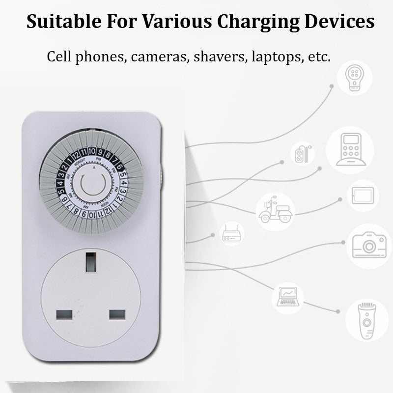 4 Pack 24 Hour 24HR Timer  Mains Plug In Clock UK Socket 3 Pin Plug 13A UK
