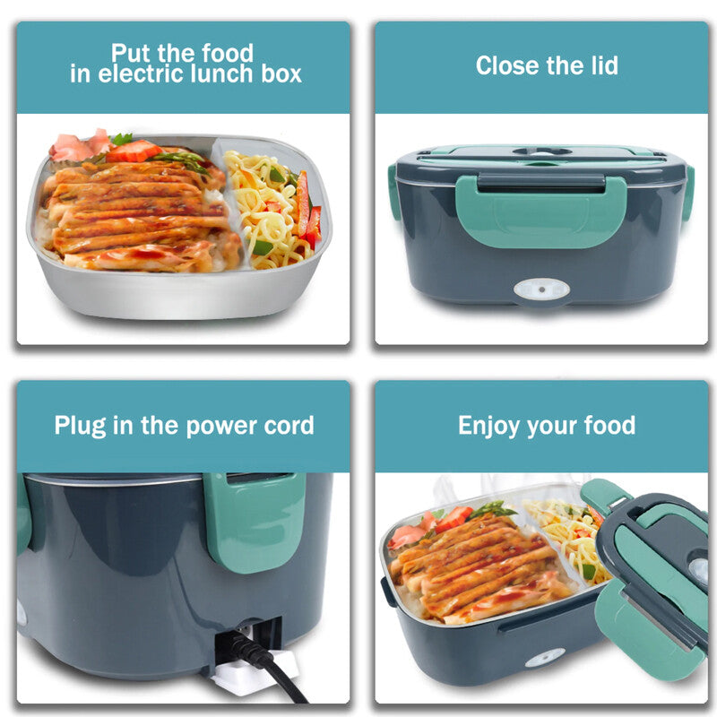 2-in-1 Electric Heated Lunch Box for Car & Home