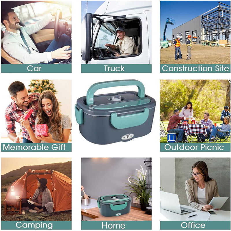 2-in-1 Electric Heated Lunch Box for Car & Home