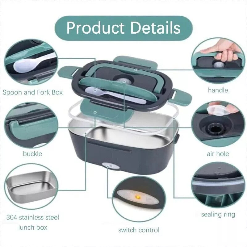 2-in-1 Electric Heated Lunch Box for Car & Home