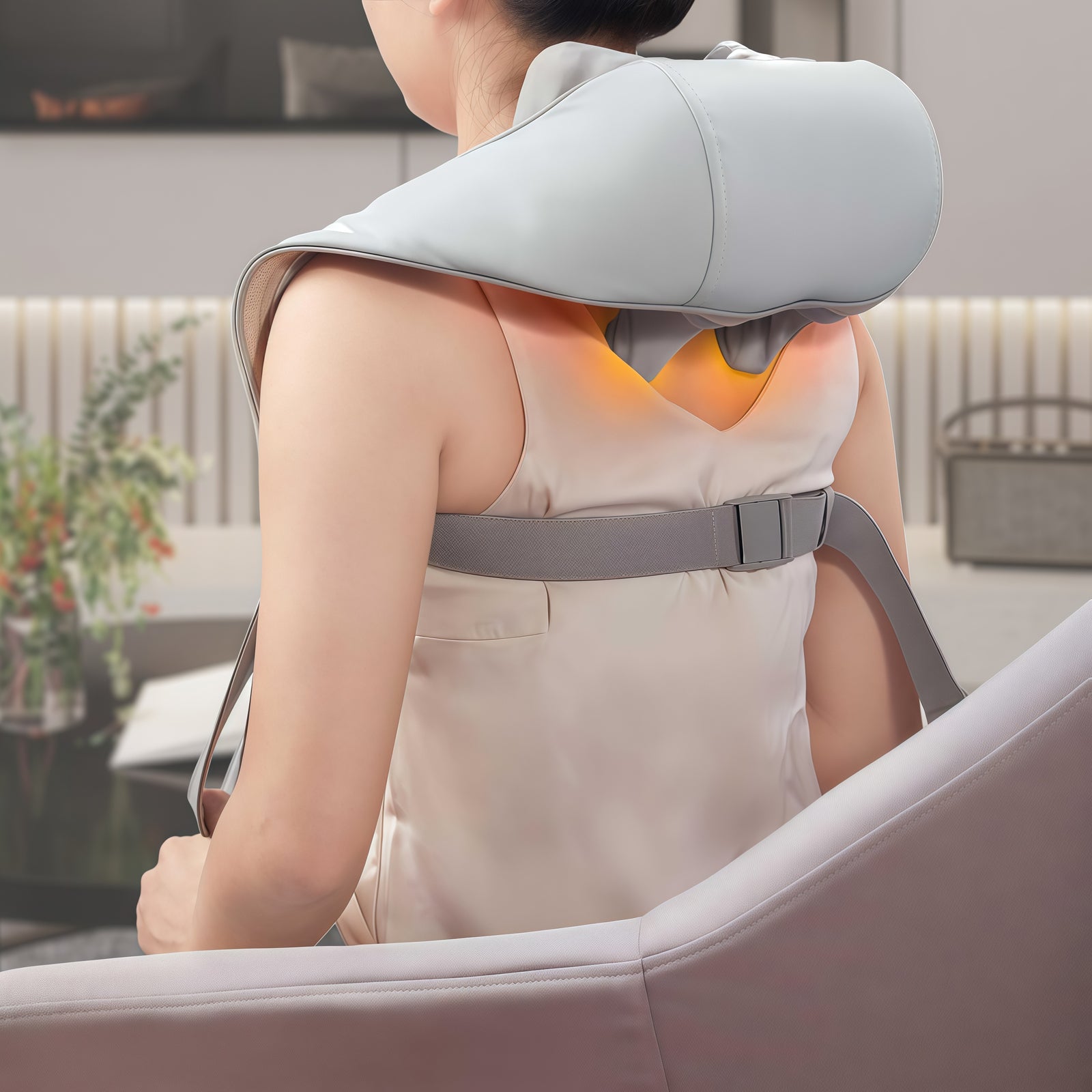Neck And Shoulder Massager, Shiatsu, Kneading With Heat And 2 Modes