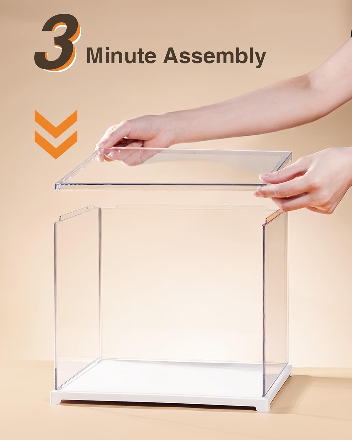 Rolife Acrylic Display Case, Transparent Dust Cover, Suitable For Miniature Houses And 3D Puzzle Models, Stackable Design