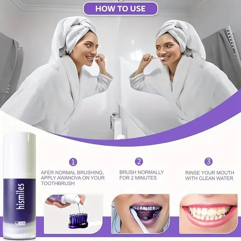 Purple Whitening Toothpaste – Teeth Brightening & Stain Removal (30ml)