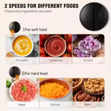 Fruit & Vegetable Chopper 2L Food Processor Small Meat Grinder Electric Dicer with 2 Speeds 4 Bi-Level Blades