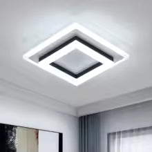 Square Acrylic Ceiling Light Modern LED Ceiling Lamp,20cm 24W LED Ceiling Lights for Bedroom Office Kitchen Living Room