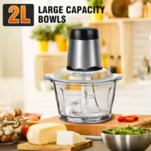 Fruit & Vegetable Chopper 2L Food Processor Small Meat Grinder Electric Dicer with 2 Speeds 4 Bi-Level Blades