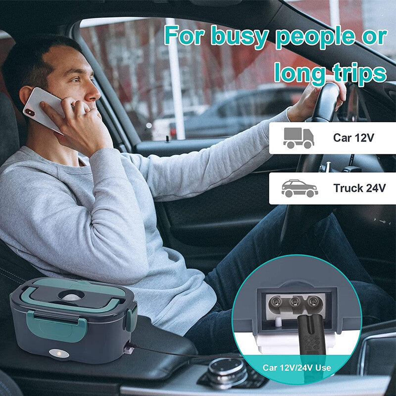 2-in-1 Electric Heated Lunch Box for Car & Home