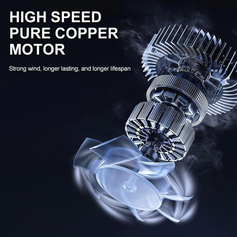 High-speed pure copper motor with text on a dark background