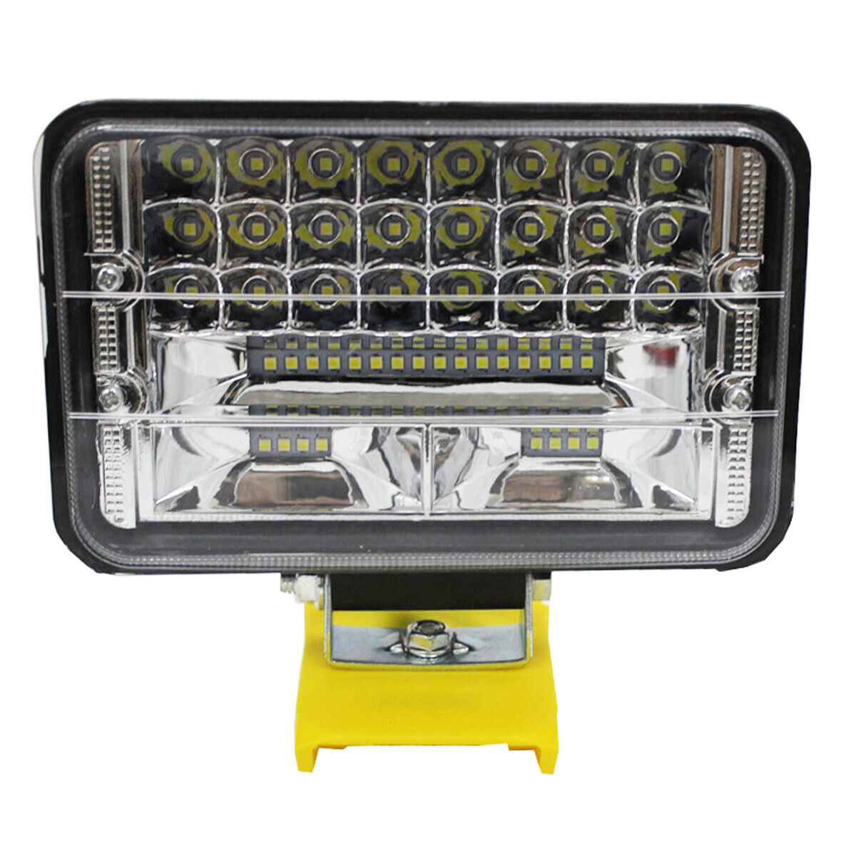 Rectangular work light with multiple LED components on a white background