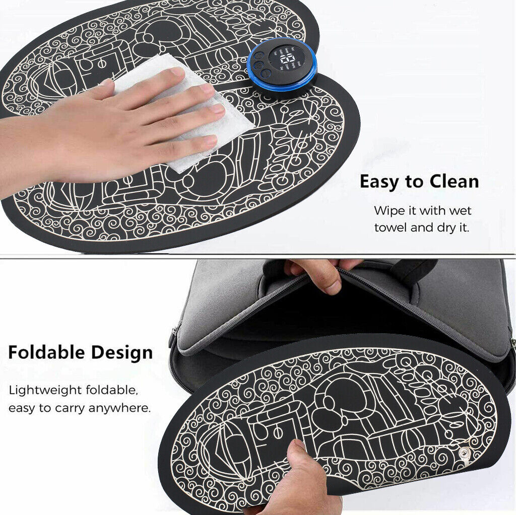 EMS Foot Massager Mat Electric Pad Blood Muscle Circulation Relief Pain LED USB